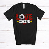 MacnyStore - Personalized LOVE Soccer; Amazing Valentine Leopard Soccer; Women Custom Name Player T-Shirt