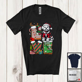MacnyStore - Personalized LOVE, Adorable Christmas Custom Name Bichon Frise Santa, Candy Cane X-mas T-Shirt