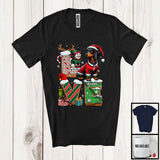 MacnyStore - Personalized LOVE, Adorable Christmas Custom Name Dachshund Santa, Candy Cane X-mas T-Shirt