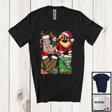 MacnyStore - Personalized LOVE, Adorable Christmas Custom Name Pekingese Santa, Candy Cane X-mas T-Shirt