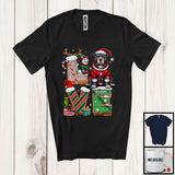 MacnyStore - Personalized LOVE, Adorable Christmas Custom Name Pit Bull Santa, Candy Cane X-mas T-Shirt