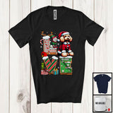 MacnyStore - Personalized LOVE, Adorable Christmas Custom Name Poodle Santa, Candy Cane X-mas T-Shirt