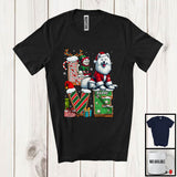 MacnyStore - Personalized LOVE, Adorable Christmas Custom Name Samoyed Santa, Candy Cane X-mas T-Shirt