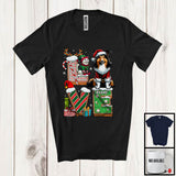 MacnyStore - Personalized LOVE, Adorable Christmas Custom Name Sheltie Santa, Candy Cane X-mas T-Shirt