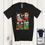 MacnyStore - Personalized LOVE, Adorable Christmas Custom Name Shiba Inu Santa, Candy Cane X-mas T-Shirt