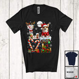 MacnyStore - Personalized LOVE, Awesome Christmas Custom Name Corgi Santa, Candy Cane Plaid Animal T-Shirt