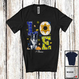 MacnyStore - Personalized LOVE; Happy Hanukkah Decoration Custom Name Border Collie Owner; Family Group T-Shirt