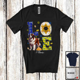 MacnyStore - Personalized LOVE; Happy Hanukkah Decoration Custom Name St. Bernard Owner; Family Group T-Shirt