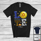 MacnyStore - Personalized LOVE; Wonderful Hanukkah Menorah Bocce Ball Team; Custom Name Sport Player T-Shirt