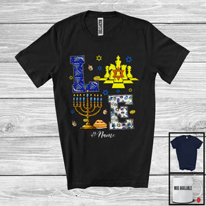 MacnyStore - Personalized LOVE; Wonderful Hanukkah Menorah Chess Team; Custom Name Sport Player T-Shirt