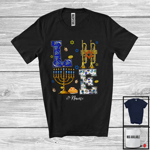 MacnyStore - Personalized LOVE; Wonderful Hanukkah Menorah Trumpet; Custom Name Trumpeter Musical Instruments T-Shirt