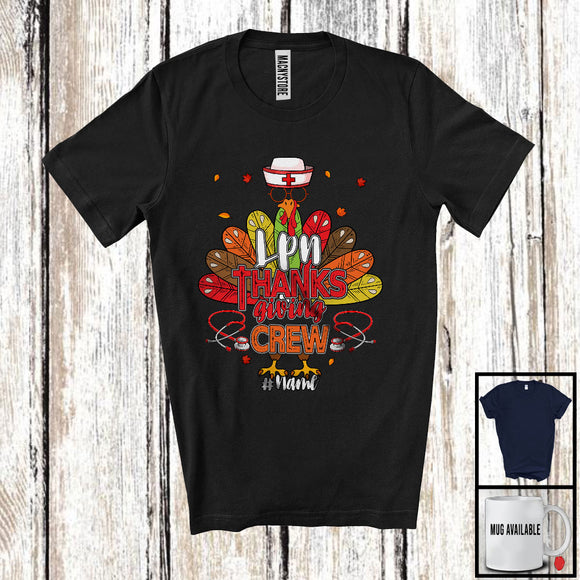 MacnyStore - Personalized LPN Thanksgiving Crew; Amazing Thanksgiving Turkey Tail; Custom Name Nurse T-Shirt