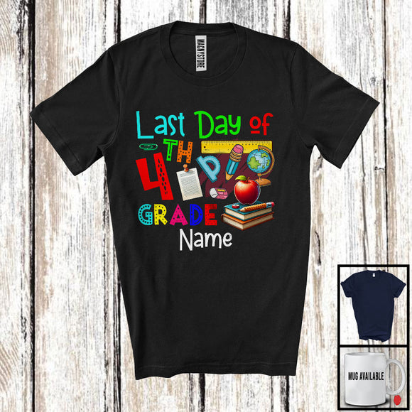 MacnyStore - Personalized Last Day Of 4th Grade, Colorful Summer Last Day Of School Things Books, Students T-Shirt