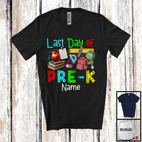 MacnyStore - Personalized Last Day Of Pre-K, Colorful Summer Last Day Of School Things Books, Students T-Shirt