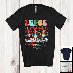 MacnyStore - Personalized Lefse Making Team; Fantastic Christmas Three Gnomes; Baking Custom Name Baker T-Shirt