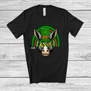 MacnyStore - Personalized Leprechaun Donkey Face Sunglasses; Joyful St. Patrick's Day Custom Name Donkey Irish T-Shirt