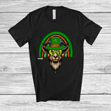 MacnyStore - Personalized Leprechaun Goat Face Sunglasses; Joyful St. Patrick's Day Custom Name Goat Irish T-Shirt