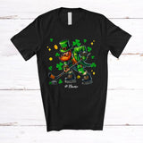 MacnyStore - Personalized Leprechaun Playing Hockey; Joyful St. Patrick's Day Custom Name Hockey Player T-Shirt