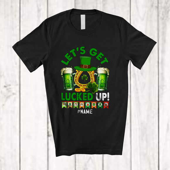 MacnyStore - Personalized Let's Get Lucked Up; Amazing St. Patrick's Day Beer Horseshoe; Drinking Drunker T-Shirt