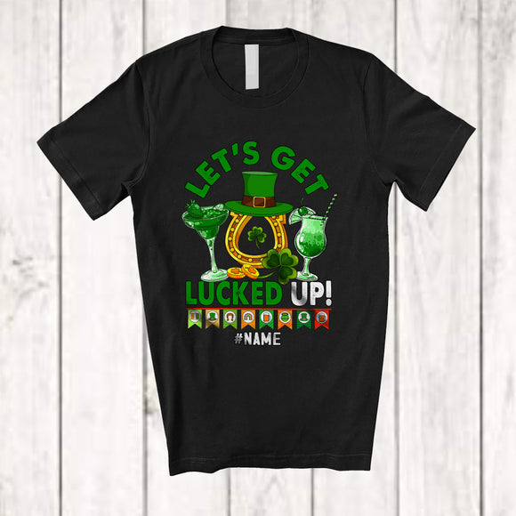 MacnyStore - Personalized Let's Get Lucked Up; Amazing St. Patrick's Day Cocktail Horseshoe; Drinking Drunker T-Shirt