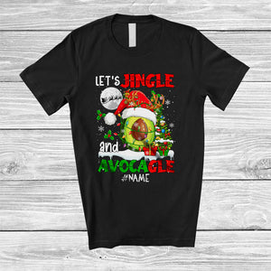 MacnyStore - Personalized Let's Jingle And Avocagle; Humorous Christmas Santa Avocado; Custom Name Family T-Shirt