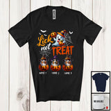 MacnyStore - Personalized Lick Not Treat, Lovely Halloween Three Custom Name Australian Shepherd Witch Owner T-Shirt