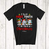 MacnyStore - Personalized Lost First Tooth In This Christmas; Joyful Custom Name Three Teeth; Dental Squad T-Shirt