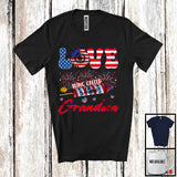 MacnyStore - Personalized Love Being Called Grandma, Proud 4th Of July USA Flag Custom Name Family, Patriotic T-Shirt