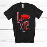 MacnyStore - Personalized Love; Joyful Valentine's Day Custom Name Hockey Player; Leopard Hearts T-Shirt