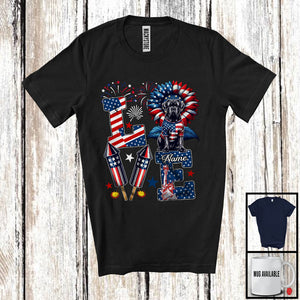 MacnyStore - Personalized Love, Lovely 4th Of July Custom Name Cane Corso, Sunflower US Flag Patriotic T-Shirt