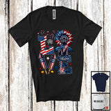 MacnyStore - Personalized Love, Lovely 4th Of July Custom Name Cane Corso, Sunflower US Flag Patriotic T-Shirt