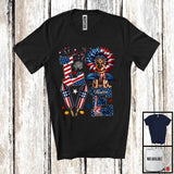 MacnyStore - Personalized Love, Lovely 4th Of July Custom Name German Shepherd, Sunflower Patriotic T-Shirt