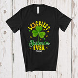 MacnyStore - Personalized Luckiest Bartender Ever; Amazing St. Patrick's Day Shamrock; Custom Name Women Jobs T-Shirt