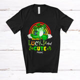 MacnyStore - Personalized Lucky And Cute; Lovely St. Patrick's Day Custom Name Axolotl; Shamrocks Rainbow T-Shirt