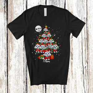 MacnyStore - Personalized Maltipoos Christmas Tree; Lovely Custom Name Santa Maltipoos Owner; Family T-Shirt