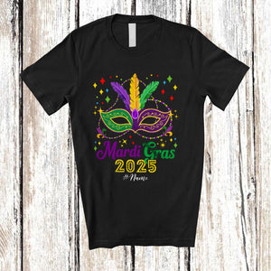 MacnyStore - Personalized Mardi Gras 2025; Amazing Mardi Gras Masked Beads; Custom Name Parades Group T-Shirt