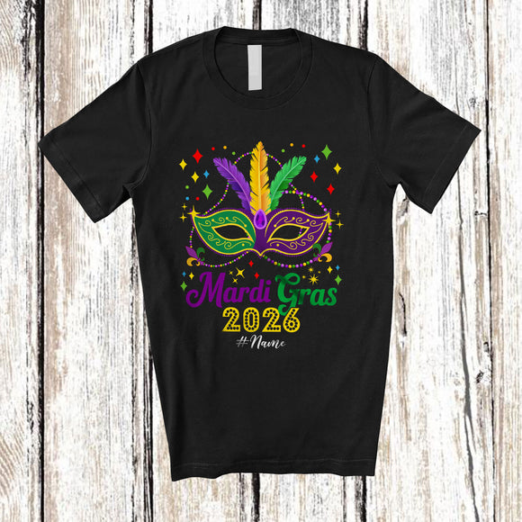 MacnyStore - Personalized Mardi Gras 2026; Amazing Mardi Gras Masked Beads; Custom Name Parades Group T-Shirt