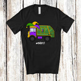 MacnyStore - Personalized Mardi Gras Garbage Truck Jester Hat; Lovely Mardi Gras Custom Name Boy Driver T-Shirt