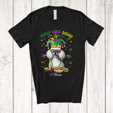 MacnyStore - Personalized Mardi Gras Squad; Adorable Custom Name Poodle Face; Masked Jester Hat T-Shirt