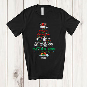 MacnyStore - Personalized Math Formula Christmas Tree; Awesome X-mas Lights Custom Name Students Teacher T-Shirt