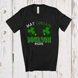 MacnyStore - Personalized May Contain Bourbon; Joyful St. Patrick's Day Custom Name Men; Bra Shamrock Drinking T-Shirt