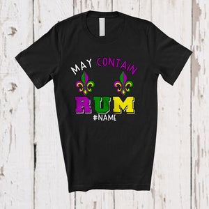 MacnyStore - Personalized May Contain Rum; Joyful Mardi Gras Custom Name Men; Bra Fake Drinking T-Shirt