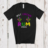 MacnyStore - Personalized May Contain Rum; Joyful Mardi Gras Custom Name Women; Bra Fake Drinking T-Shirt