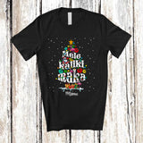 MacnyStore - Personalized Mele Kalikimaka; Lovely Christmas Hibiscus Santa Flamingo; Custom Name Hawaiian T-Shirt