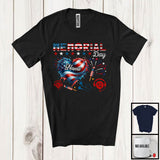 MacnyStore - Personalized Memorial Day, Proud USA Flag Heart Dispatcher Tools, Custom Name Dispatcher Group T-Shirt