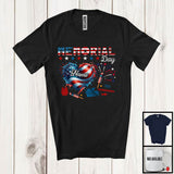 MacnyStore - Personalized Memorial Day, Proud USA Flag Heart School Secretary Tools, Custom Name School Secretary Group T-Shirt