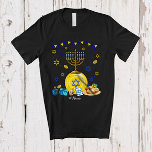 MacnyStore - Personalized Menorah With Bocce Ball; Amazing Hanukkah Custom Name Sport Player Team T-Shirt