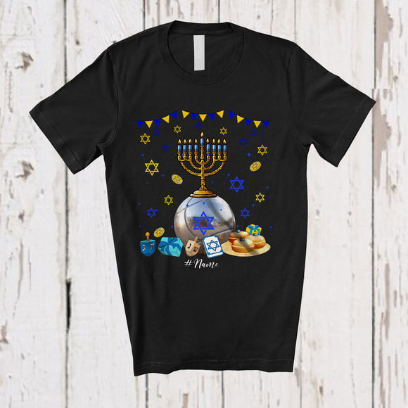 MacnyStore - Personalized Menorah With Petanque Ball; Amazing Hanukkah Custom Name Sport Player Team T-Shirt