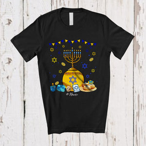 MacnyStore - Personalized Menorah With Softball Ball; Amazing Hanukkah Custom Name Sport Player Team T-Shirt