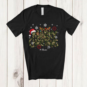 MacnyStore - Personalized Merry Christmas; Amazing X-mas Hunter Camo; Custom Name Hunting Family T-Shirt